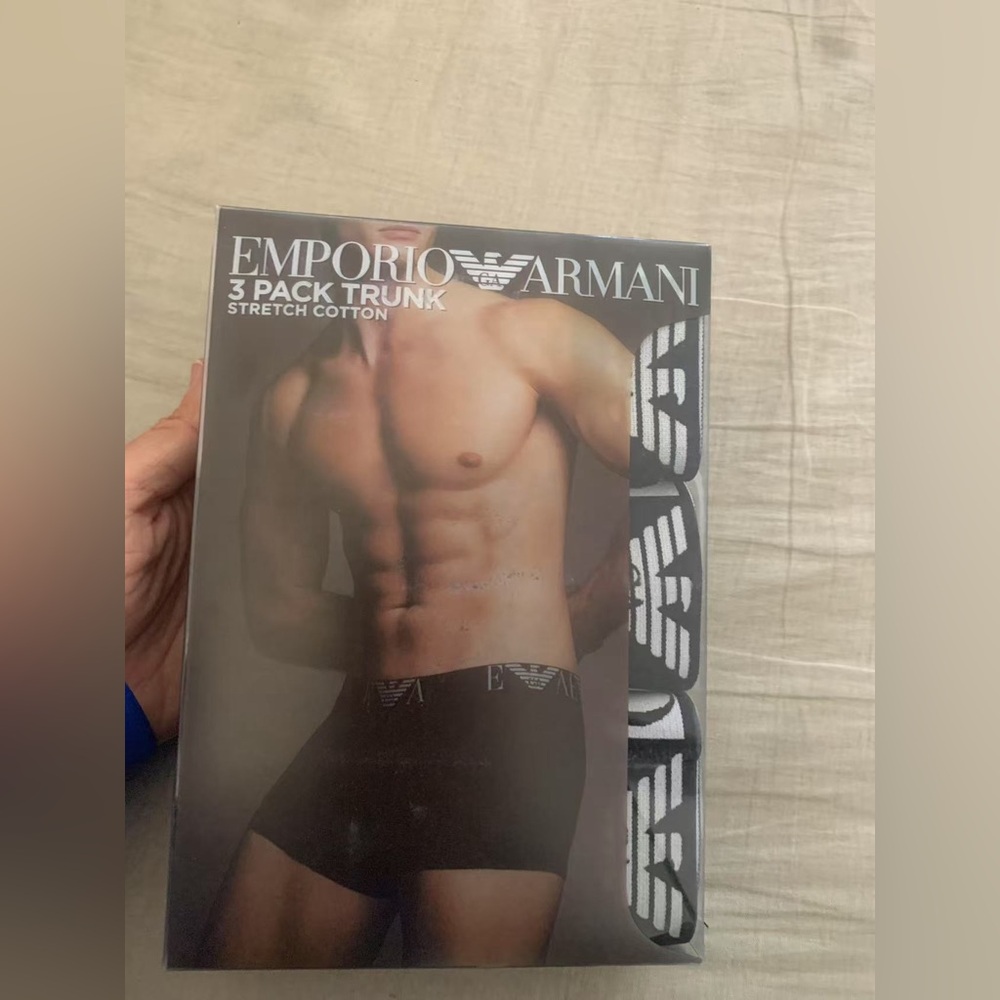 Men's boxer EMPORIO ARMANI trunks 3-piece pack elasticated bipack article‎ L